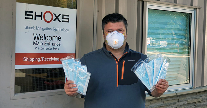 Allsalt employee Chris Santos Donates Masks to Local Businesses